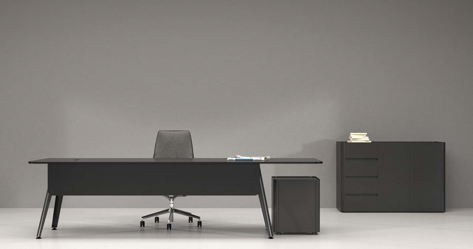 Moov Desk with Pedestal and Credenza