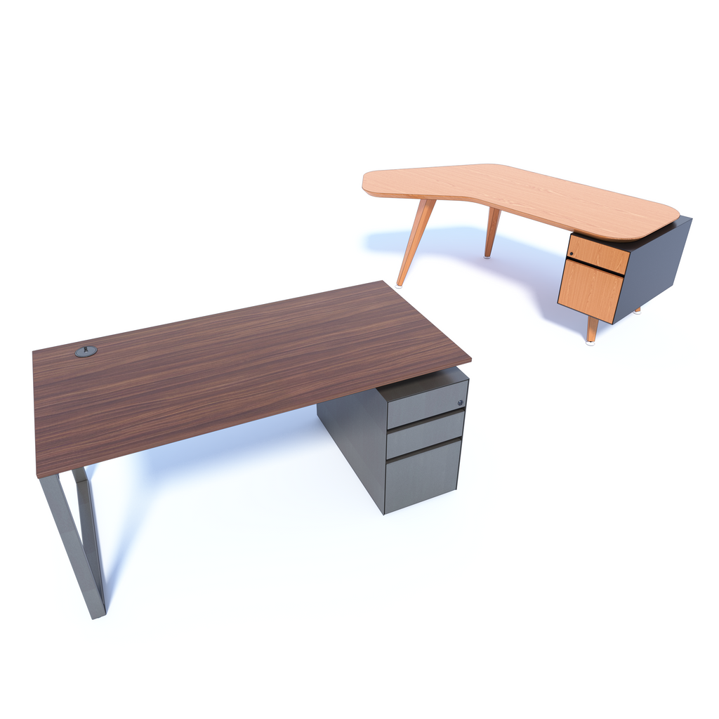 Desk with Support Pedestal