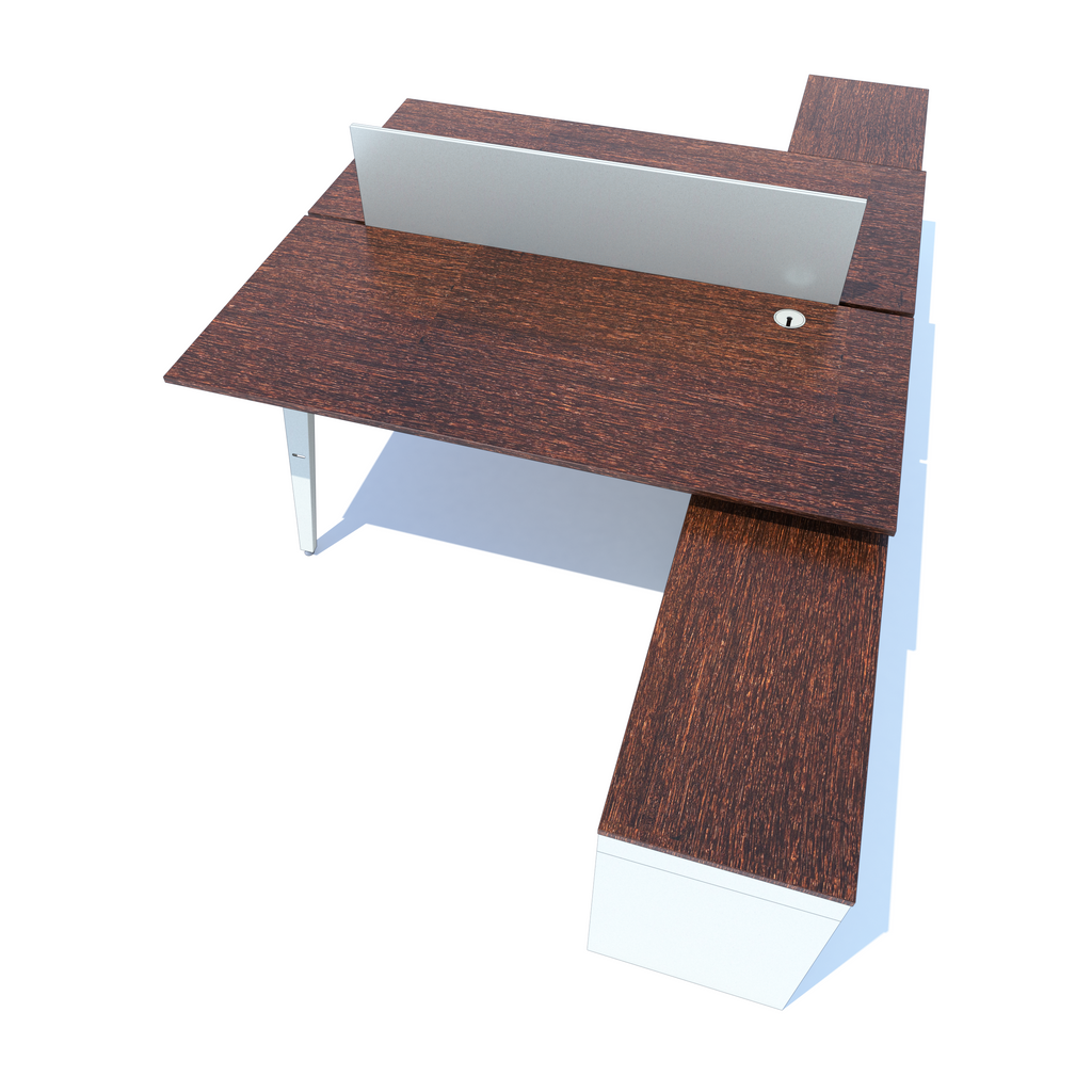 OPE - Double-Faced Desk with Support Credenza