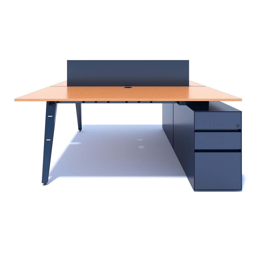 OPE - Double-Faced Desk with Support Pedestals