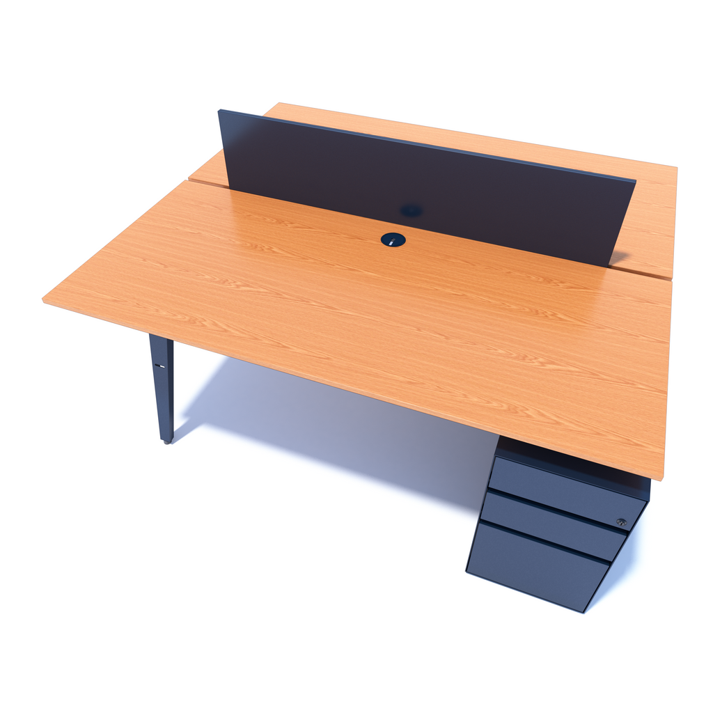 OPE - Double-Faced Desk with Support Pedestals