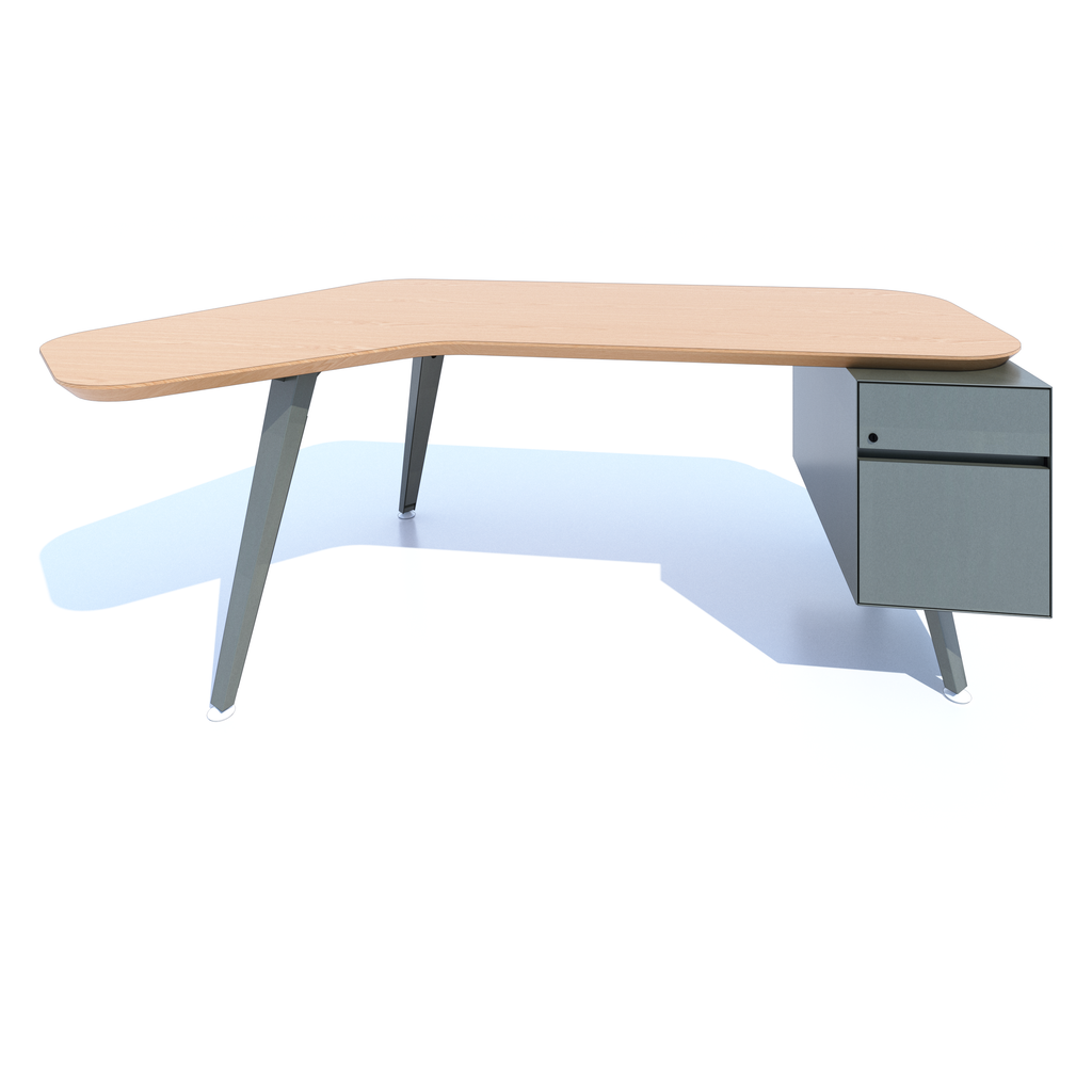 OPE Executive - Boomerang Desk with Support Pedestal