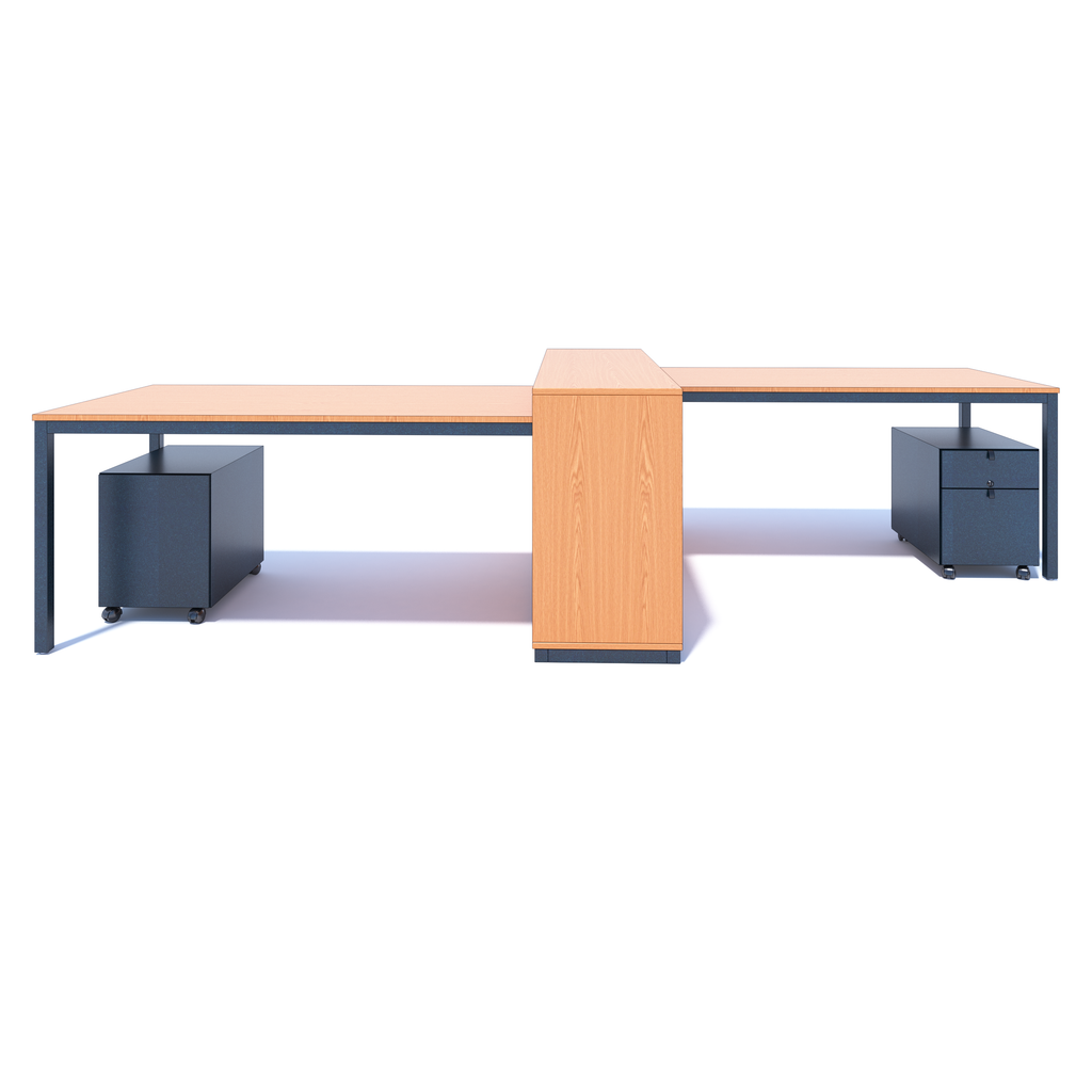 ARM - Two Desks with Support Credenza